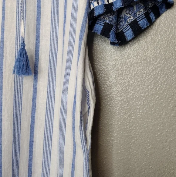 Neiman Marcus Women's Linen Cotton Blend Striped Tunic Dress Size Small - Picture 9 of 16